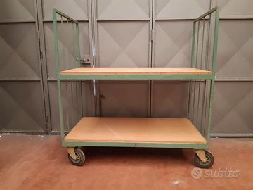 Carrello con 4 ruote girevoli 2 piani