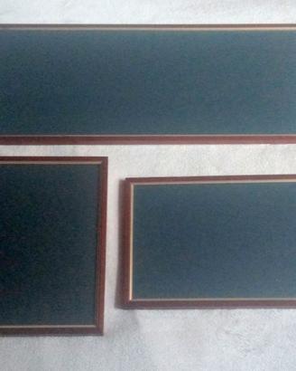 Cornici di legno con vetri e passepartout, 3 pezzi