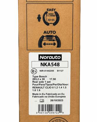 KIT FRENI POSTERIORI NORAUTO – NKA548 – 203,2x39 m
