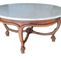 TAVOLO ANTICO IN LEGNO E MARMO