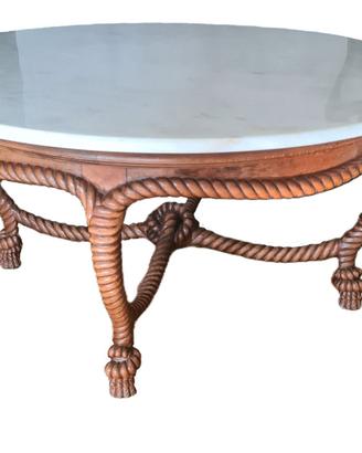 TAVOLO ANTICO IN LEGNO E MARMO