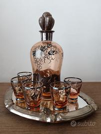 Servizio da liquore in vetro inizio 1900