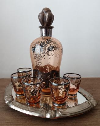 Servizio da liquore in vetro inizio 1900