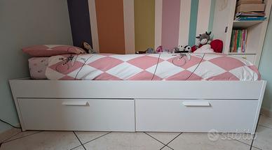 Letto singolo IKEA BRIMNES con cassetti