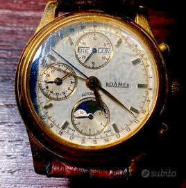 Orologio oro cronografo e fasi lunari