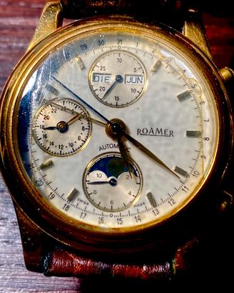 Orologio oro cronografo e fasi lunari