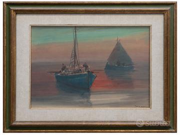 Quadro Angelo Tardelli Marina Toscana Novecento