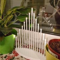 Natale   CANDELIERE BIANCO a led 