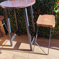 BlackFrid Sedie alte in ferro e legno con tavolino