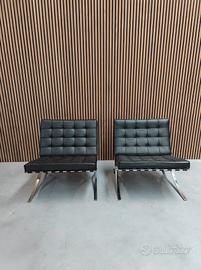 KNOLL STUDIO coppia di Barcellona pelle nera