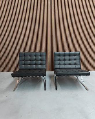 KNOLL STUDIO coppia di Barcellona pelle nera