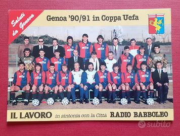 Cartolina commemorativa Genoa Coppa Uefa 1990/91