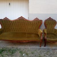 divano e poltrona in stile barocco