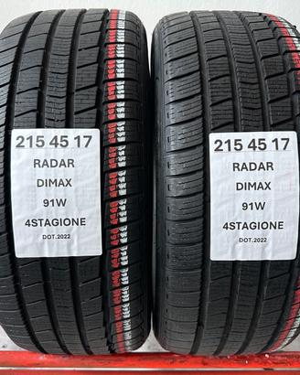 2 gomme 215 45 17 RADAR 4STAGIONE
