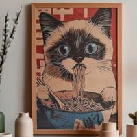 Poster su tela Gatto con occhi azzurri 30X40