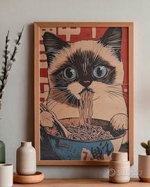 Poster su tela Gatto con occhi azzurri 30X40