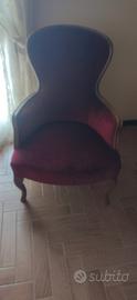 poltrona classica velluto rosso