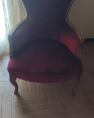 poltrona classica velluto rosso