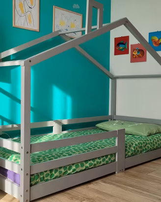 letto montessoriano casetta con materasso