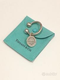 Portachiavi Tiffany argento 925 piastrina tonda
