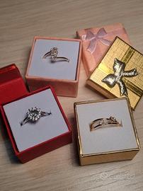 Anelli brillantinati iniziale lettera S 