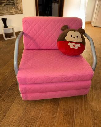 poltroncina da cameretta fucsia scomponibile 