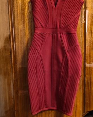 tubino tessuto bandage bordeaux 