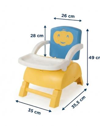 Alzasedia, seggiolone da tavolo evolutivo  2 in 1.