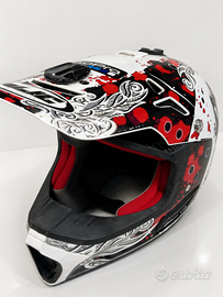 Casco HJC motocross / motard nero rosso-Taglia M