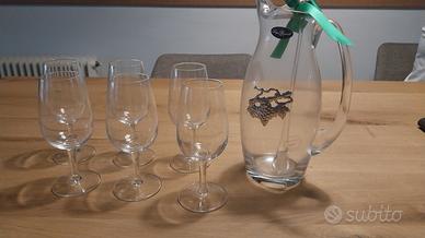set di 6 bicchieri con caraffa