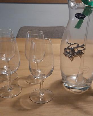 set di 6 bicchieri con caraffa