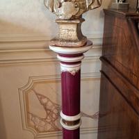 Statua con busto su colonna porcellana francese 