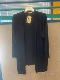 Cardigan lungo nero Gaia Chic Made in Italy