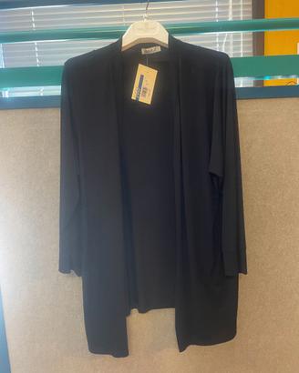 Cardigan lungo nero Gaia Chic Made in Italy