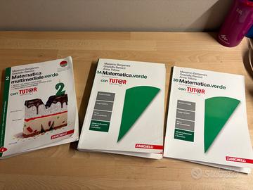 Lotto 3 libri Matematica multimediale verde Zanich