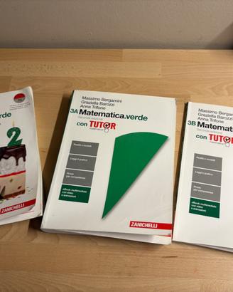 Lotto 3 libri Matematica multimediale verde Zanich