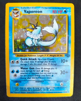 carta Pokémon Vaporeon JU 12 HOLO t