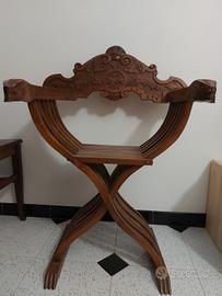 Sedia Savonarola in legno massello