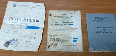 Documenti Moto Guzzi MV moto d'epoca