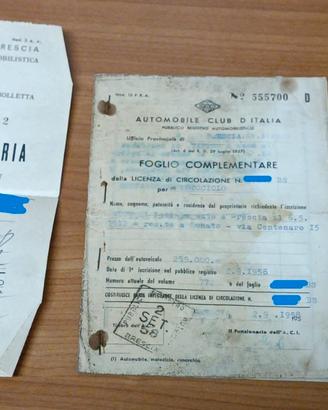 Documenti Moto Guzzi MV moto d'epoca