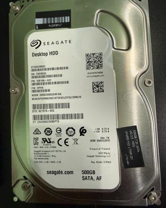 Hard disk 500GB 3.5” Seagate