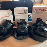 Ottiche Samyang Cine EF - T1.5 - 24mm - 35mm - 85m