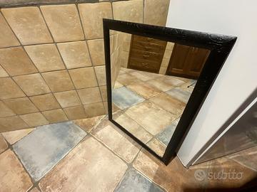 Specchio rettangolare legno nero cm79x58
