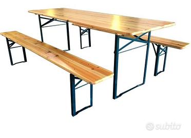 Set birreria maxi + 2 panchine 220 x 70 cm
