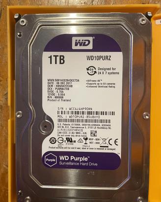 hard disk 1Tb wd purple videosorveglianza