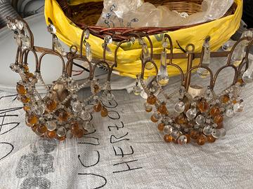 Coppia applique pendagli a goccia stile veneziano