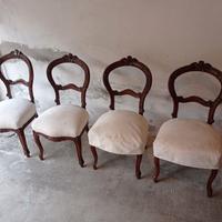 Sedie in legno con seduta in stoffa