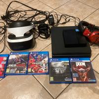 PS4 SLIM 500 GB  PS VR CUFFIE E GIOCHI