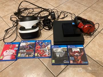 PS4 SLIM 500 GB  PS VR CUFFIE E GIOCHI