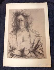Manzù Giacomo Litografia originale timbro a secco.